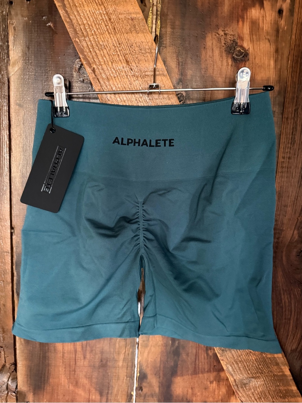 Alphalete Women's Amplify Gravity Shorts 4.5”size L Teal (Titan) seamless Shorts